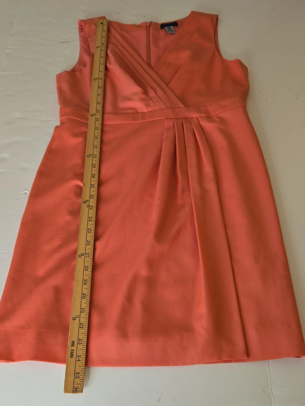 J Crew Sleeveless Coral V-Neck Pleated Women’s Dress 12P